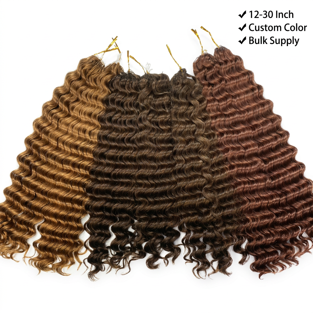 Deep Wave Human Hair Crochet Hair Bulk | Miracle Knots Supplier 