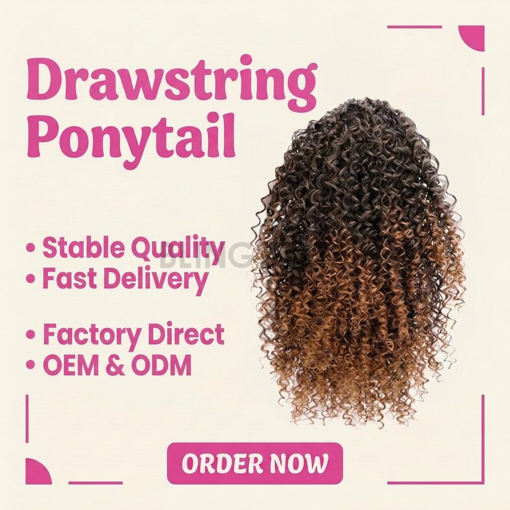 20 Inch Drawstring Curly Ponytail Extens