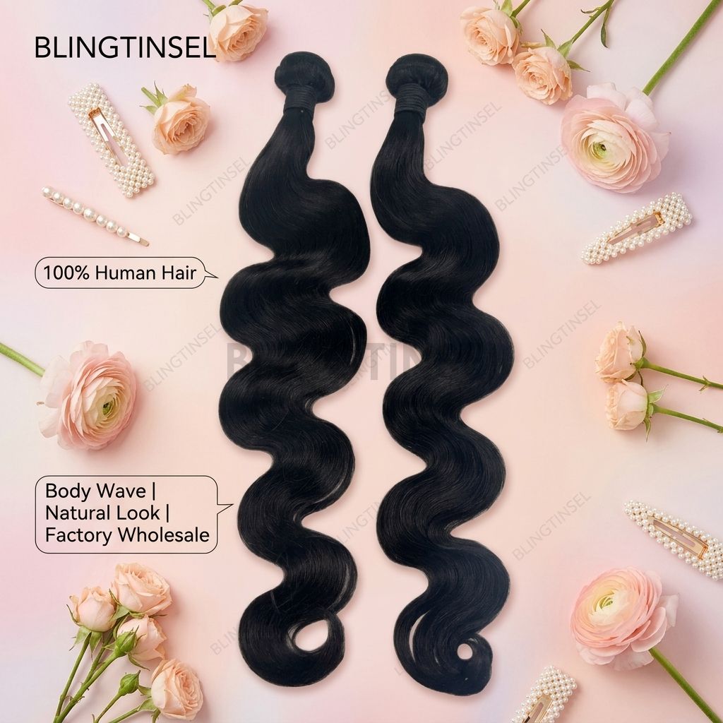 100% Human Hair Body Wave Bundles & 